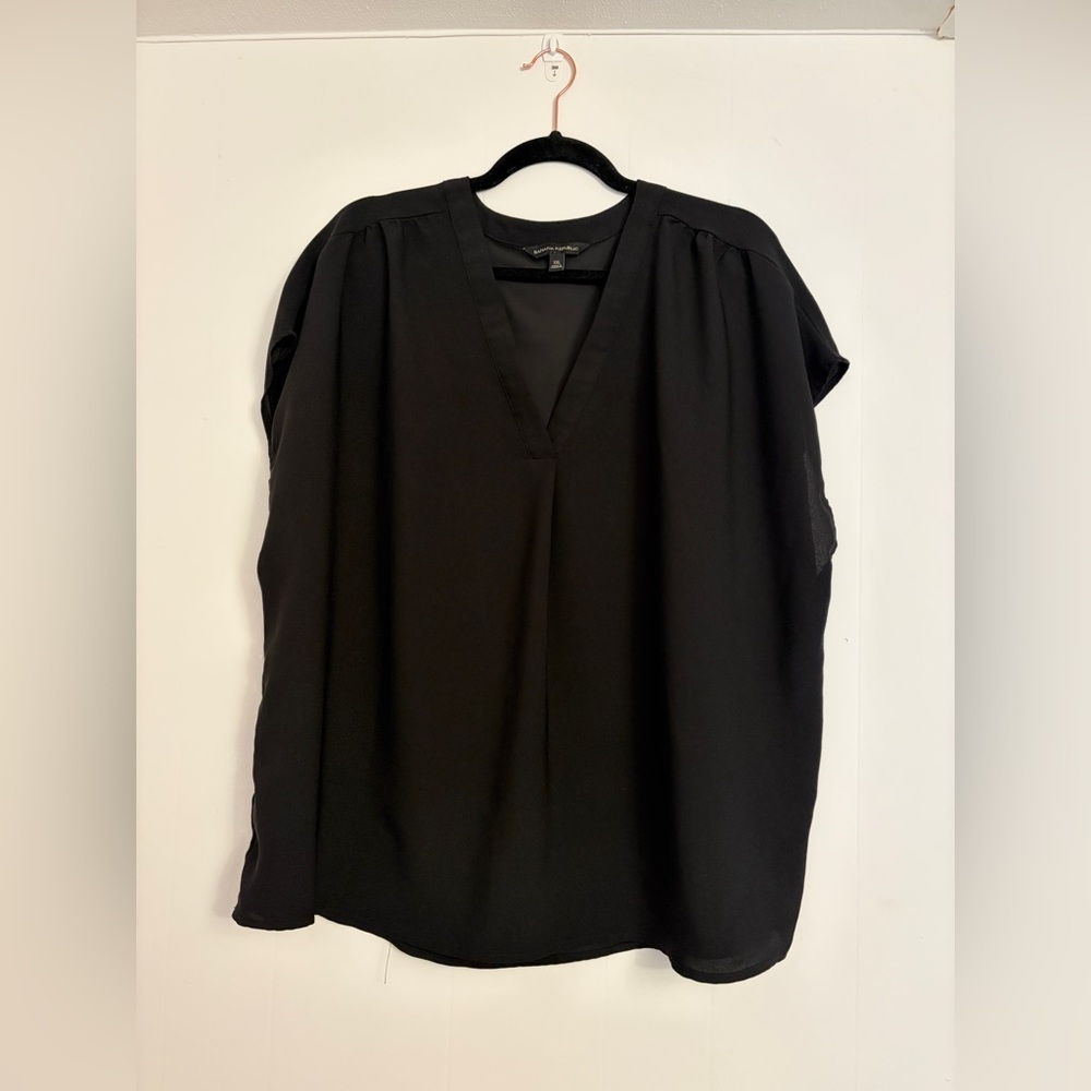 Banana Republic Blouse Womens XXL Black Excellent Shapeless Boxy Business Casual